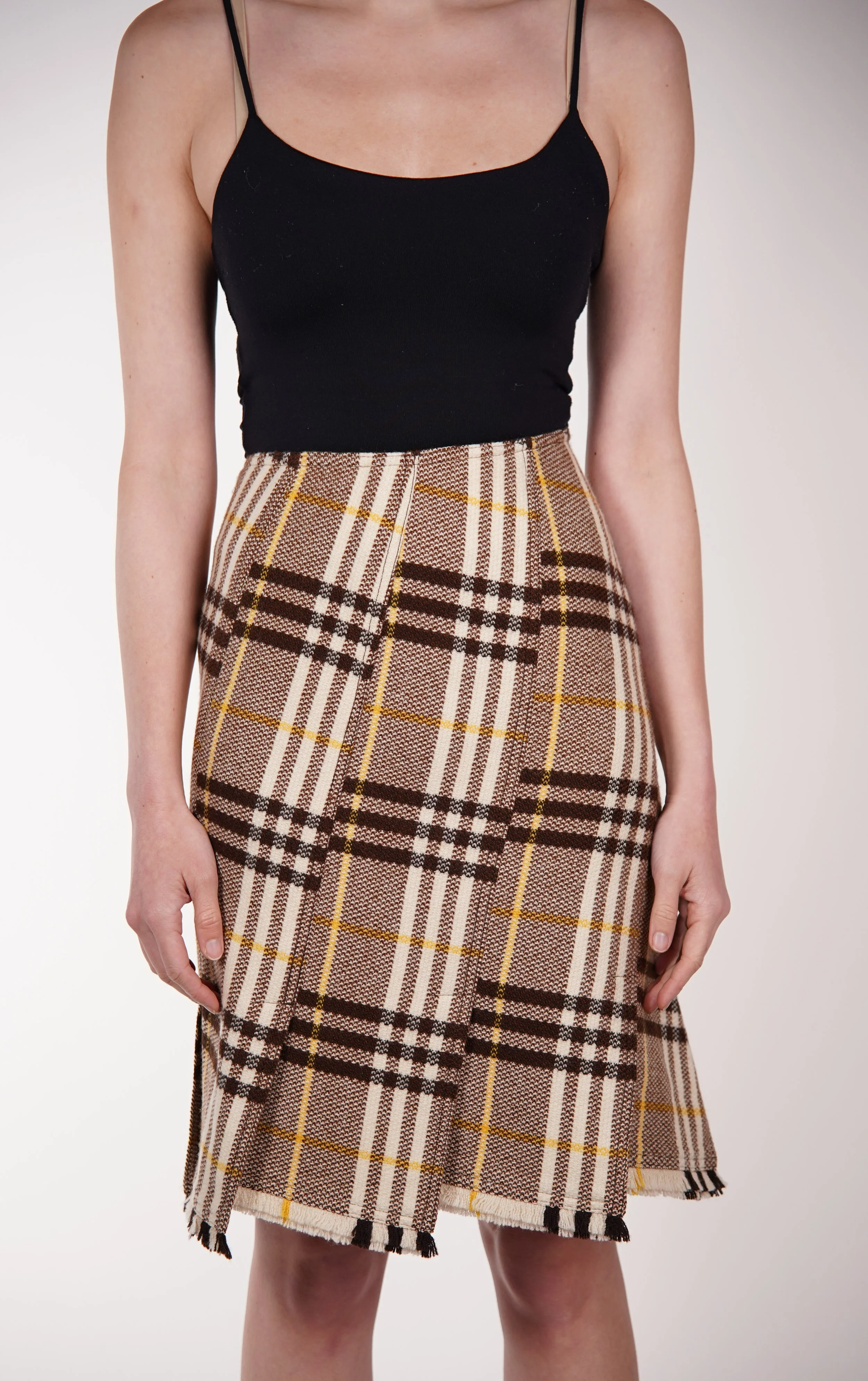 【送料&関税込】Burberry Brown Midi Wool Skirt 0FBDEBC6-4ECE-44CB-9335-